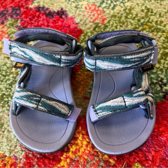 Teva Kids' Striped Blue and Green Sandals - Picture 1 of 1